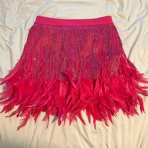 Judith March Ava Hot Pink Feather Skirt